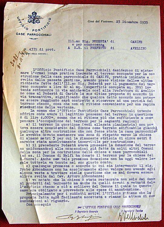 La lettera del 23 Dicembre 1935